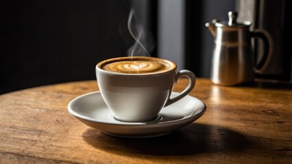 Wall Mural - cup of coffee on table