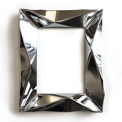 Poster - elegant metal frame: a striking, modern, geometric metal frame with a captivating polished silver fi