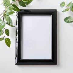 blank black picture frame