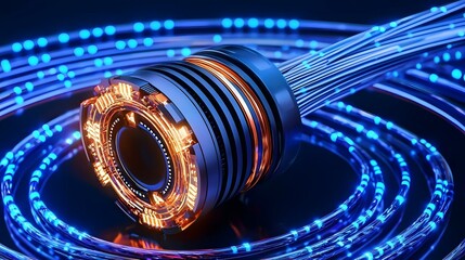 Poster - High-Speed Connection via Optical Fiber Technology Concept