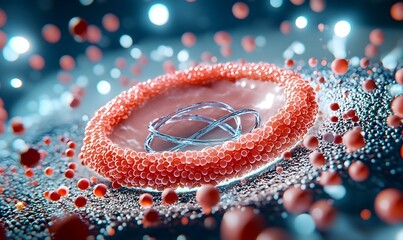Poster - Detailed 3D Digital Illustration of Liposome Structure with Components