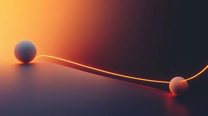 Poster - Dynamic motion and interaction of spheres abstract setting digital art vibrant colors close-up conceptual energy