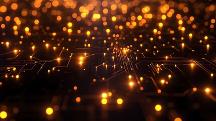 Poster - Illuminated circuitry visualization digital space abstract art futuristic environment close-up angle technology concept