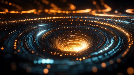 Poster - Dynamic cosmic spiral formation virtual universe digital artwork futuristic environment abstract perspective motion concept