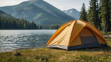 camping in the mountains