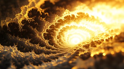Poster - Dynamic fractal patterns illustrating light and motion abstract space digital art vibrant environment upward perspective