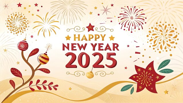 Happy New Year 2025 Greeting Card
