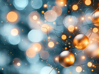 Poster - Abstract Background with Soft Focused Lights and Colorful Bokeh Effect in Warm Tones
