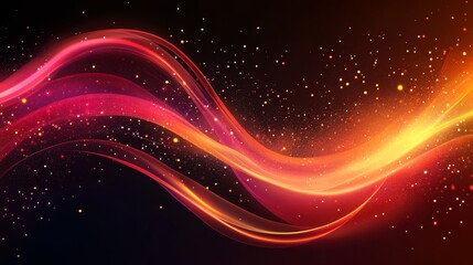 Poster - Abstract red and orange glowing wave background