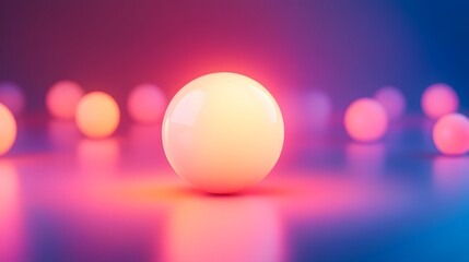 Poster - Illuminated spheres in a vibrant setting abstract photography modern digital art colorful light environment
