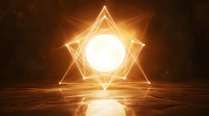 Poster - Illuminating cosmic sphere digital environment abstract art futuristic design radiant atmosphere