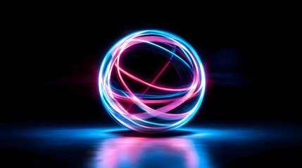 Poster - Dynamic light sphere digital art modern technology abstract environment futuristic viewpoint energy concept
