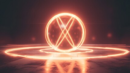 Poster - Illuminating energy sphere digital realm graphic art futuristic close-up dynamic motion concept