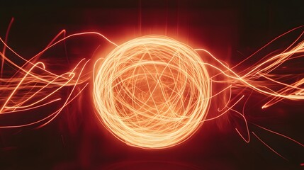 Poster - Dynamic energy sphere creative studio visual art dark environment close-up view abstract concept