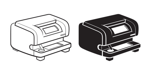 Fototapete - Printer silhouette vector icon illustration