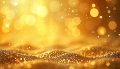 Poster - Golden glitter background with bokeh effect. Abstract festive texture. Shining particles. Ideal for celebrations. Use for Christmas New Year special occasions. Creates celebratory mood. Luxury,