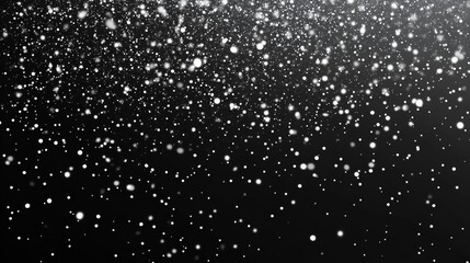 Poster - Snowflakes falling gently in a serene winter landscape at night, creating a magical atmosphere of tranquility and beauty