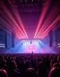 © miss irine - Massive crowd enjoys energetic K-Pop concert. Large audience filled arena. People cheering and dancing. Vibrant stage lights. Live performance. Nighttime event. Exciting atmosphere. Music festival.