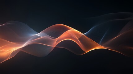 Poster - Abstract glowing waves, dark background