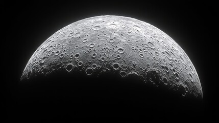 Wall Mural - captivating view of the moon showcasing its cratered surface during a clear night sky