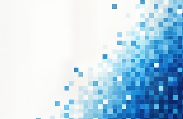 Poster - Abstract blue pixel grid background. Modern, techy design. Geometric pattern. Visual concept. Suitable for web app design. Seamless texture. High-tech digital artwork. Pixelated squares arranged in