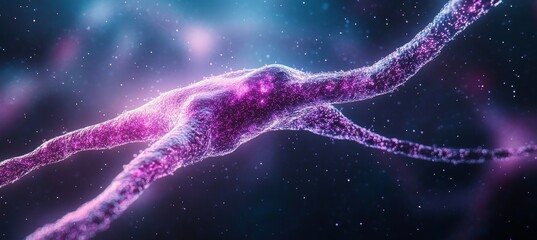 Poster - Glowing Neuron Network A 3D Illustration of Human Brain Activity, Intelligence, and Mental Health