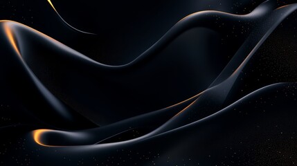 Aufkleber - Abstract dark fluid shapes, elegant curves, luxury background.