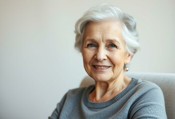 Portrait of a 70-year-old woman with a warm smile