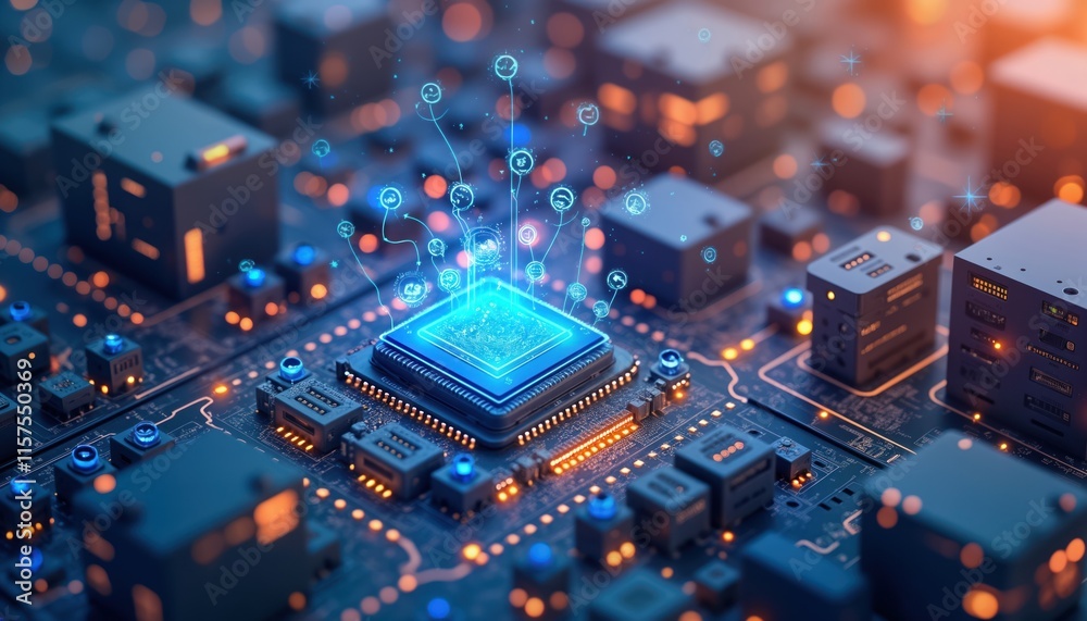 Advanced tech in manufacturing. Connected devices optimize production ...