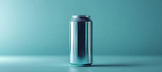 Poster - A Glossy Aluminum Can Mockup. Fresh and Clean 3D Illustration for Brand Design, Empty Beverage.