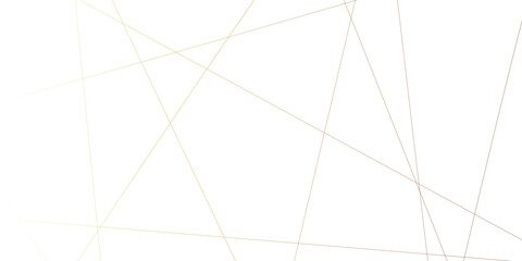 Abstract luxury gold geometric random chaotic lines with many squares and triangles shape on white background.