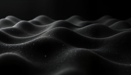 Poster - Abstract black background with dynamic wavy pattern. Textured surface creates mesmerizing flow, motion. Elegant design with captivating contrast. Suggests modern art design concepts. Ideal for tech