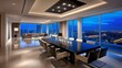 © Puttipong - Modern Luxurious Conference Room with City View at Dusk