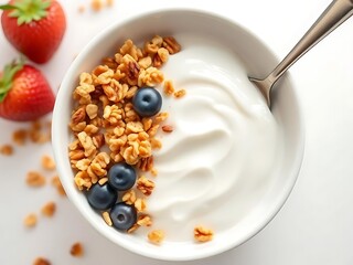 Wall Mural - yogurt with muesli and berries