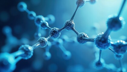 Leinwandbilder - abstract medical study of molecular structures. macro view of gene molecular connections. futuristic