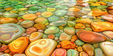 Wall Mural - Submerged Concentric Patterned Stones in Water