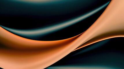 Poster - Vibrant flowing matte teal and orange paint abstract art digital creation modern environment artistic viewpoint