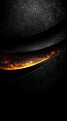 Poster - Dynamic fusion of matte black spheres with glowing highlights abstract art dark background modern design close-up view