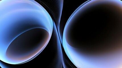 Poster - Dynamic blue and black gradient spheres abstract art digital medium modern space aesthetic design