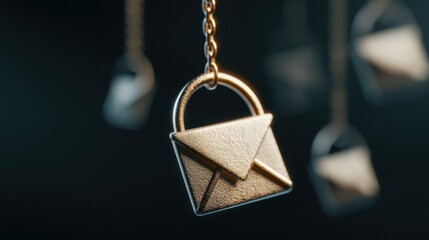 Poster - Minimalist email lock icon digital security concept modern graphic design studio environment close-up view cyber awareness