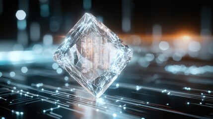 Poster - Digital fortress symbolizing security and innovation virtual realm 3d futuristic environment abstract viewpoint
