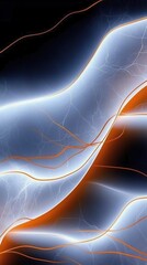 Poster - Dynamic electric waves in dark environment abstract digital art futuristic design high-contrast visuals