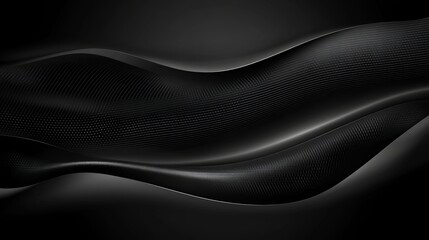 Poster - Abstract black wave background texture