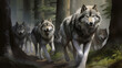 © Сергей Кошкаров - Pack of Wolves Moving Through Forest