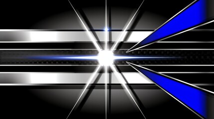Poster - a blue and black background with a star in the middle