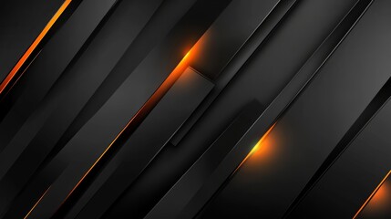 Poster - Abstract dark background with glowing orange accents