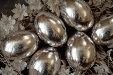 Aufkleber - Close-up shot of a bunch of shiny eggs