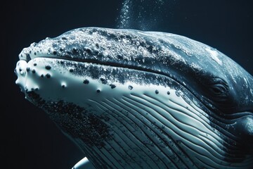 Aufkleber - A humpback whale swimming underwater
