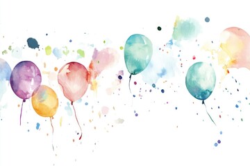 Poster - A bunch of colorful balloons drifting lazily through the air