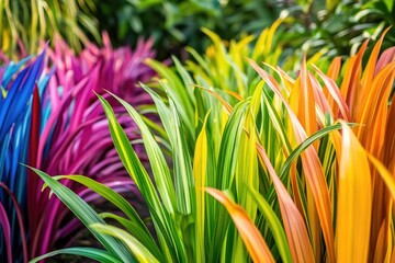 Poster - A close-up view of a bunch of colorful plants, great for use in nature-themed designs or as a decorative element